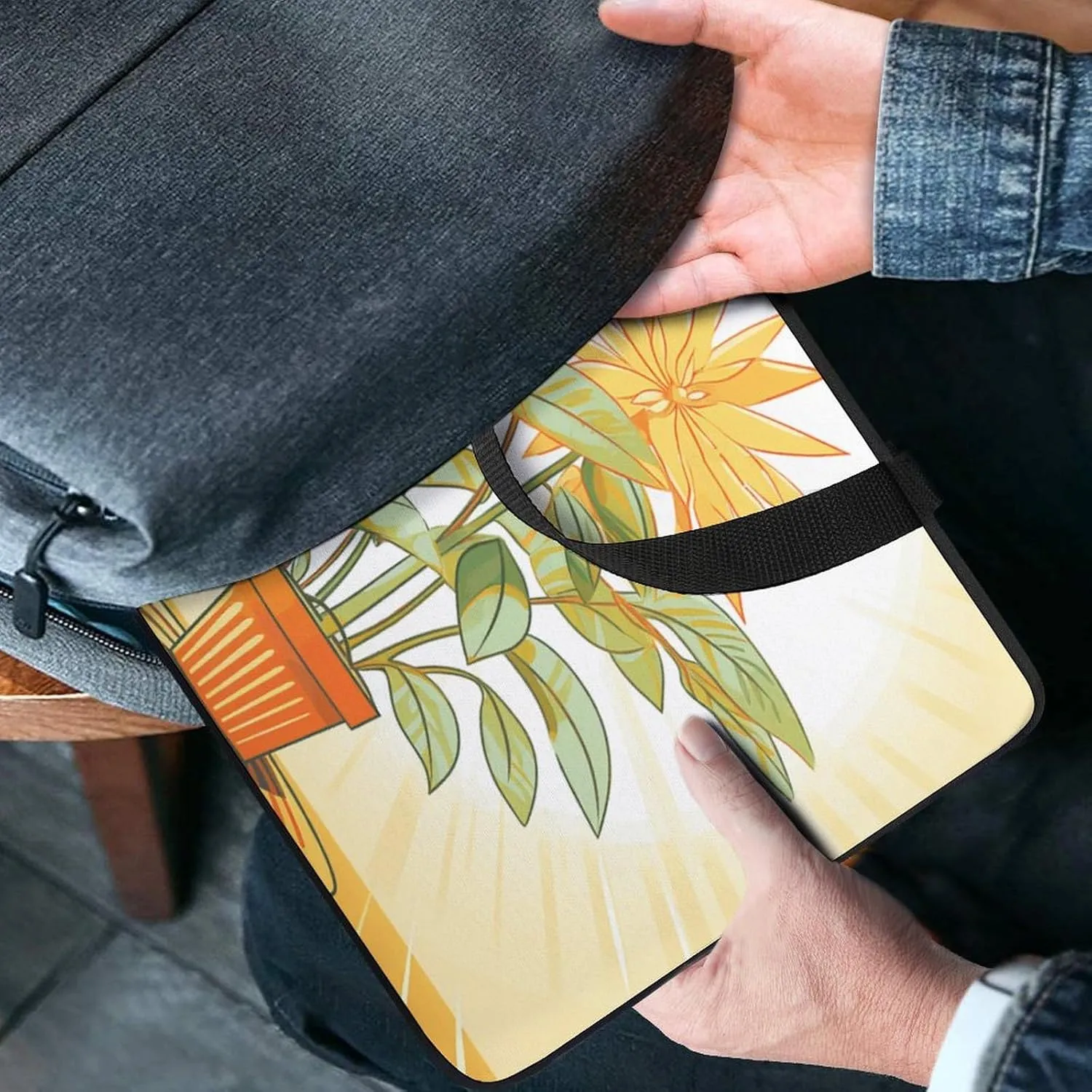 Laptop Bag Ultrathin Light Plants Printing Laptop Carrying Case Portability Messenger Bags For Work Travel