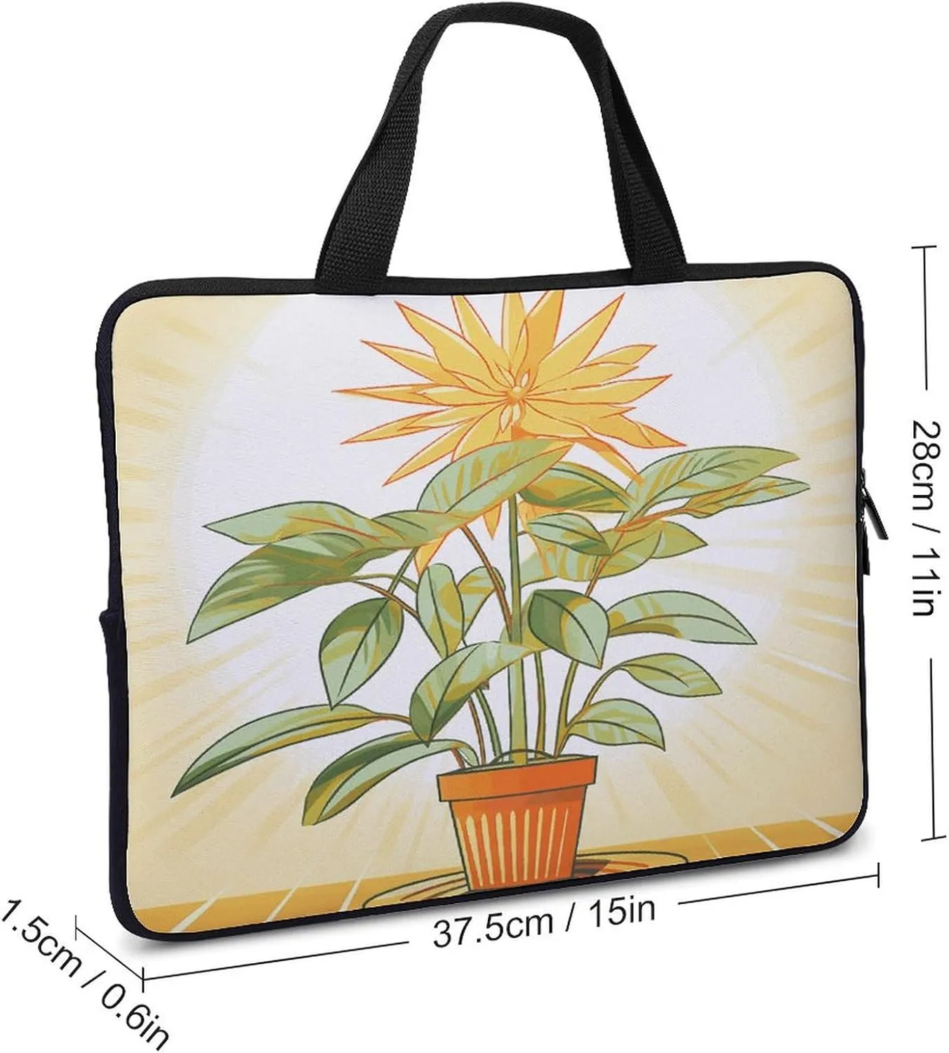 Laptop Bag Ultrathin Light Plants Printing Laptop Carrying Case Portability Messenger Bags For Work Travel