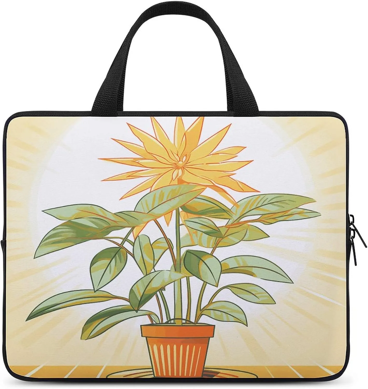 Laptop Bag Ultrathin Light Plants Printing Laptop Carrying Case Portability Messenger Bags For Work Travel