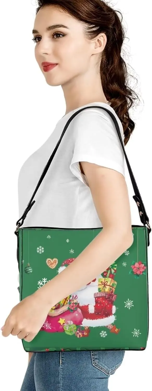 Leather Bucket Bags for Women, Water Resistant Adjustable Crossbody Sling Bag for Teen Girl Travel, 11x 4.5x 11.4