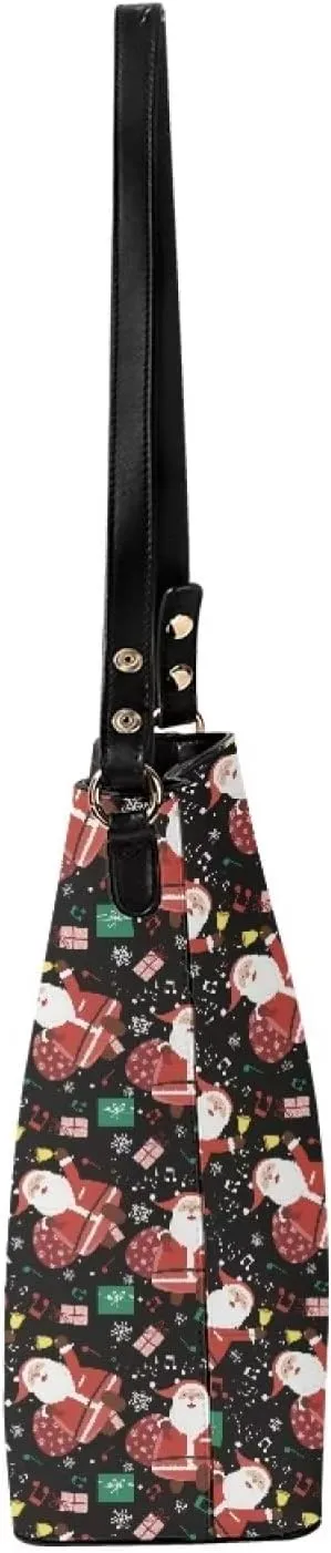 Leather Bucket Bags for Women, Water Resistant Adjustable Crossbody Sling Bag for Teen Girl Travel, 11x 4.5x 11.4