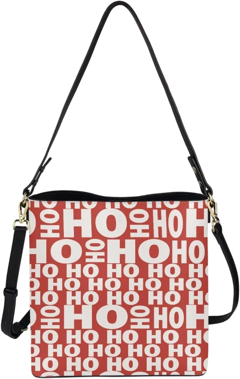 Leather Bucket Bags for Women, Water Resistant Adjustable Crossbody Sling Bag for Teen Girl Travel, 11x 4.5x 11.4
