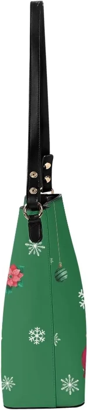 Leather Bucket Bags for Women, Water Resistant Adjustable Crossbody Sling Bag for Teen Girl Travel, 11x 4.5x 11.4