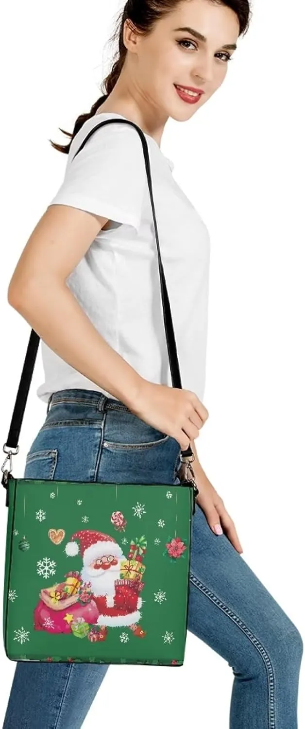 Leather Bucket Bags for Women, Water Resistant Adjustable Crossbody Sling Bag for Teen Girl Travel, 11x 4.5x 11.4