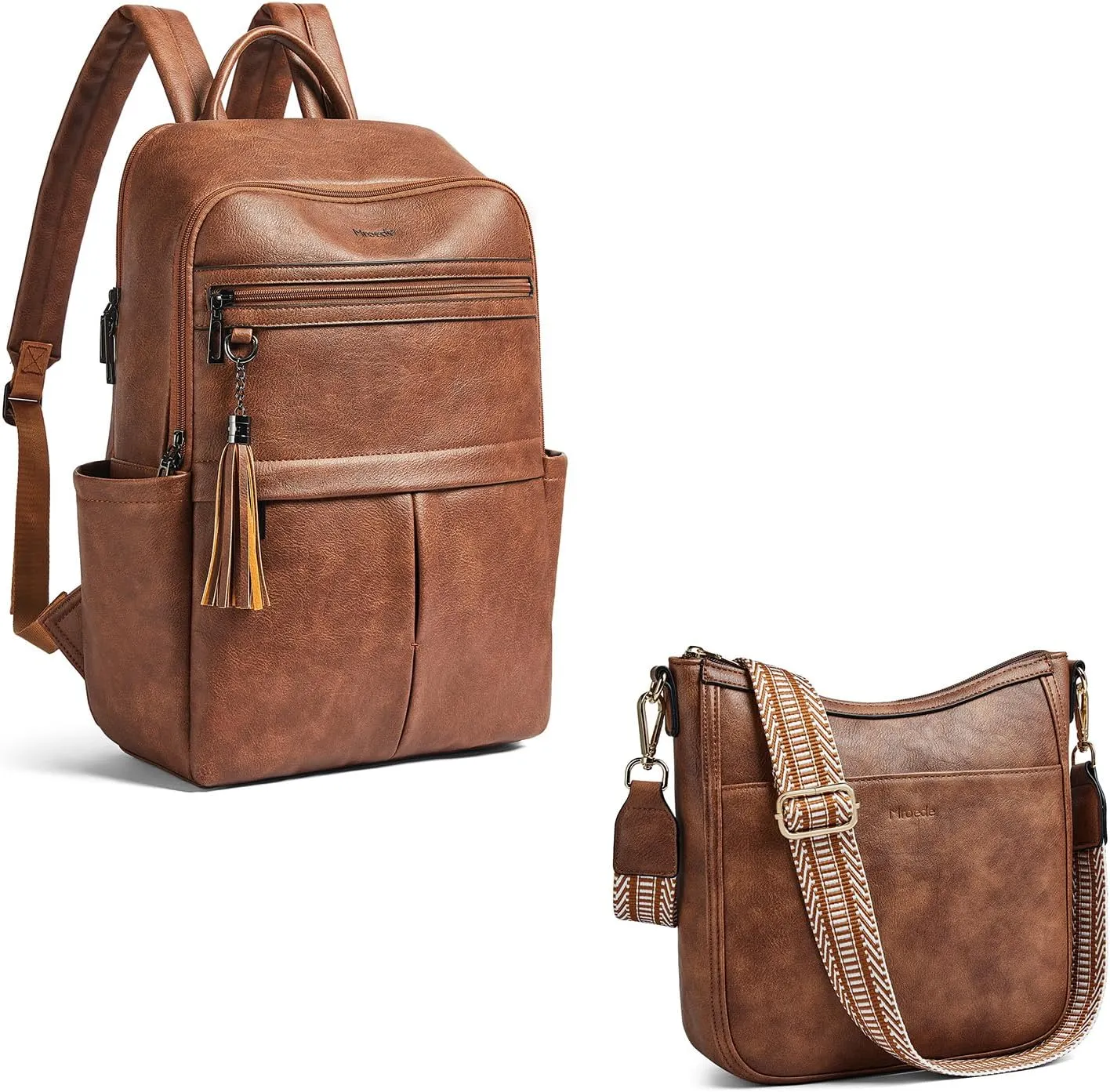 Leather Laptop Backpack for Women Crossbody Bags for Women for Travel Trendy