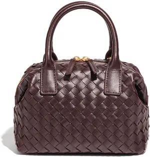 Leather Luxury Hand-Woven Women's Tote Bag Age Reduction Elegant Stylish Square Fashion Satchel