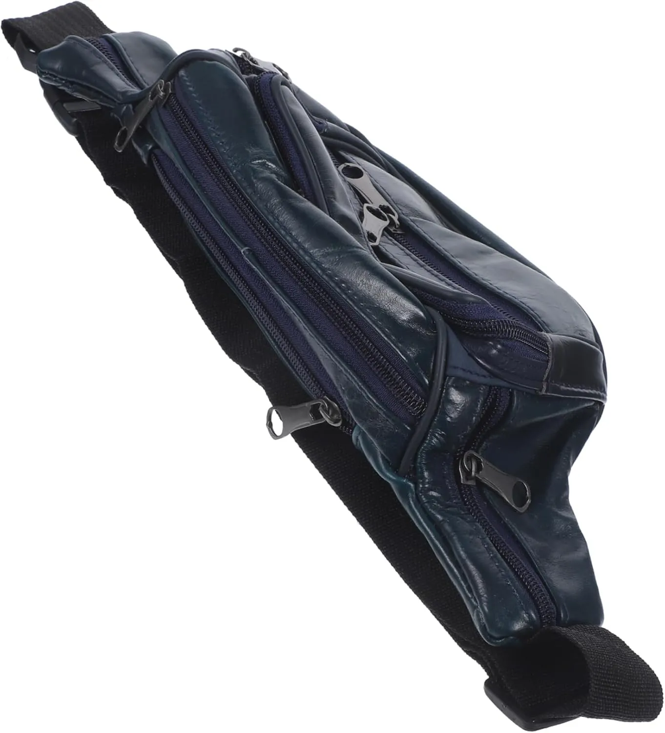 Leather Waist Bag for Men Chest Bag Lightweight Shoulder Messenger Purse for Outdoor Travel Sports Stylish Blue Design