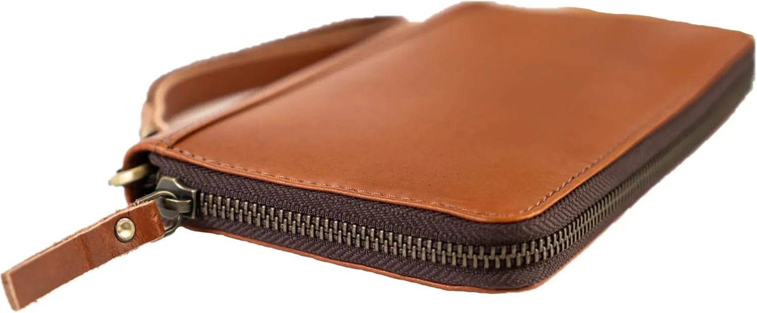 Leather Wristlet Clutch Wallet for Women (1 Light Brown)