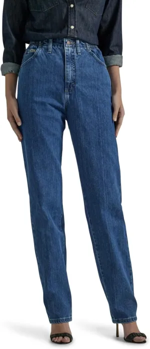 Lee Women's Petite Relaxed Fit Side Elastic Tapered Leg Jean