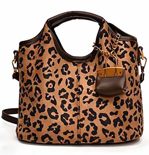 Leopard Print Hobo Handbag Animal Cheetah Shoulder Tote Purse Bag with Crossbody Strap