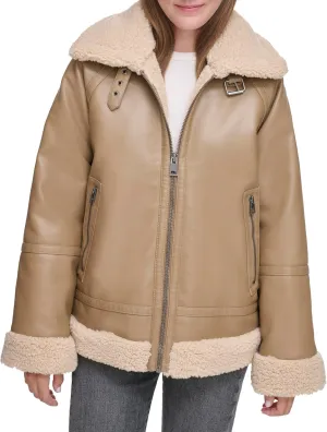Levi's Women's Faux Leather Relaxed Aviator Jacket