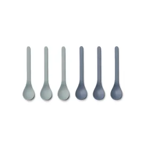 Liewood Etsu Bamboo Spoon - 6 pack - Blue Mix