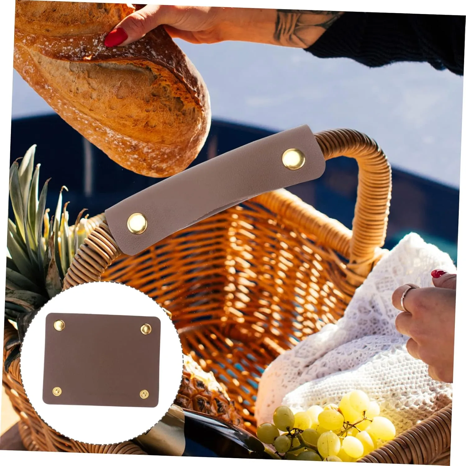 LIFKOME 1pc Luggage Handle Wrap Bag Handle Saddle Protector Purse Decor Coffee Brown Pu Leather for Diy Bags