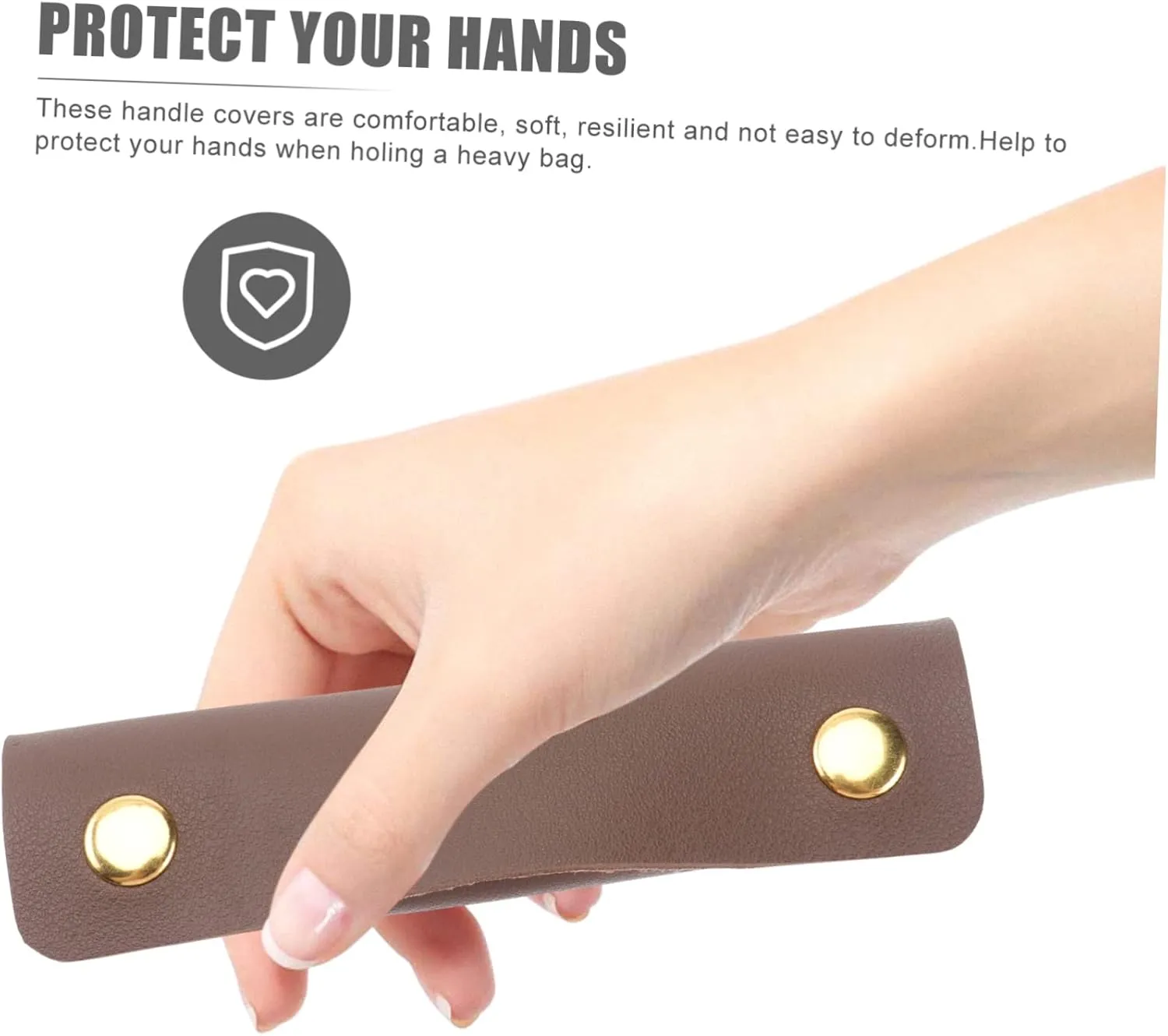 LIFKOME 1pc Luggage Handle Wrap Bag Handle Saddle Protector Purse Decor Coffee Brown Pu Leather for Diy Bags