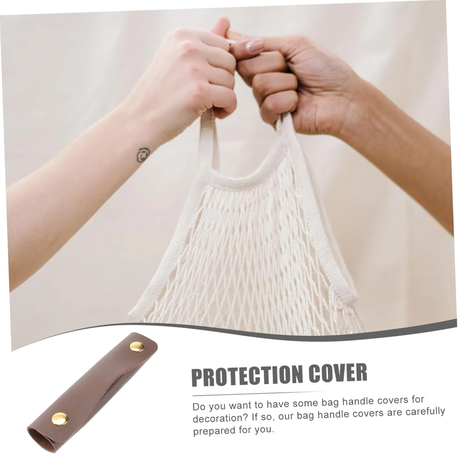 LIFKOME 1pc Luggage Handle Wrap Bag Handle Saddle Protector Purse Decor Coffee Brown Pu Leather for Diy Bags