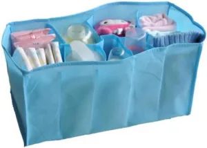 LIFKOME Mommy Diaper Bag Bladder Organizer Blue Multi Compartment Storage for Essentials Versatile Diaper Caddy for Moms The Go