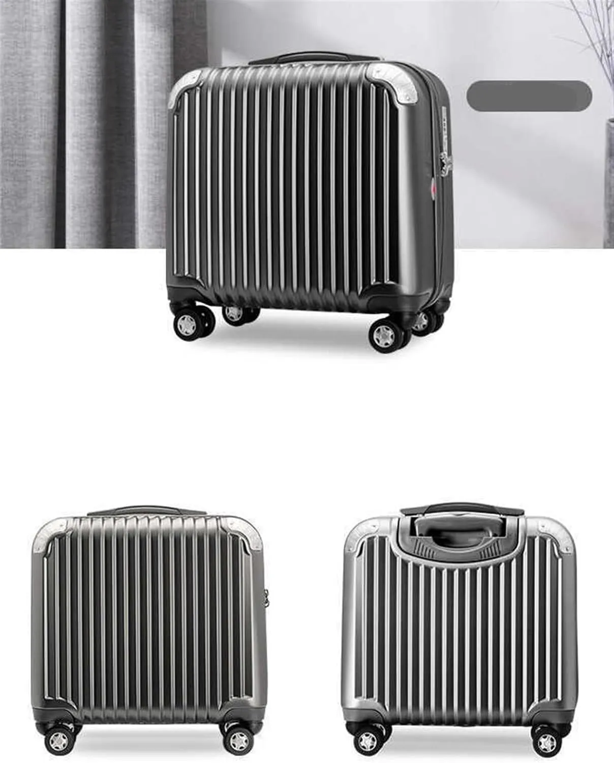Light Suitcase Hardside Expandable Spinner Wheel Luggage, TSA Locks PC Lightweight Suitcases Luggage Wheeled Luggage (Color : A, Size : 18inch)