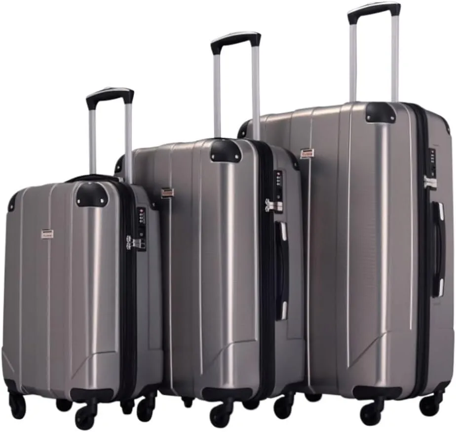 Light Suitcase Luggage Sets ABS Hardshell 3pcs Lightweight Durable Suitcase Spinner Wheels with TSA Lock Wheeled Luggage