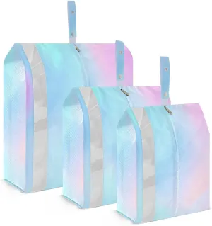 Luggage Space Saver, Luggages Management Personnel, Blur Purple Blue, With Zipper, 3 Set Travel Packing Cubes For Suitcases, Garment Bag Closet Storage