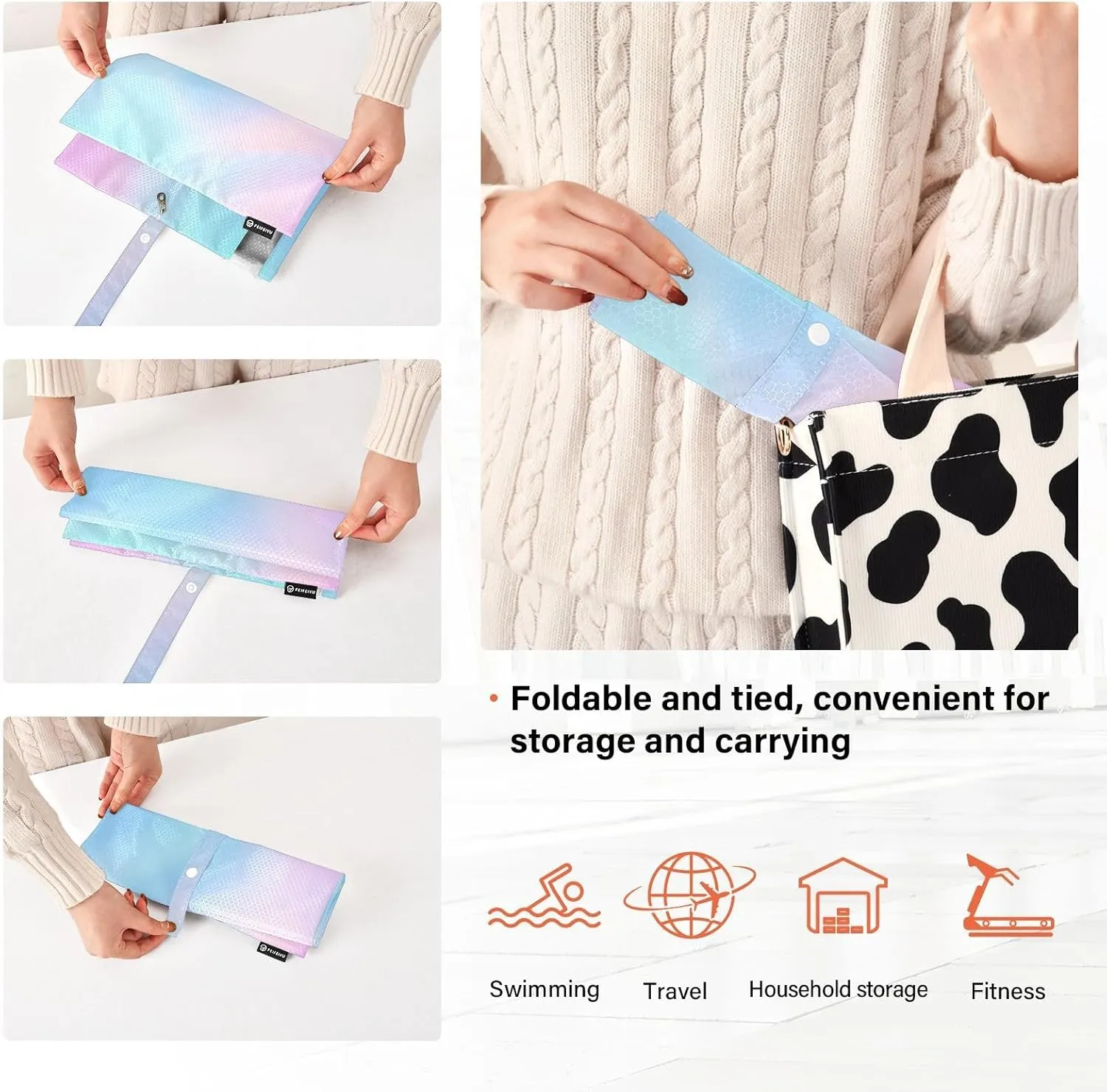 Luggage Space Saver, Luggages Management Personnel, Blur Purple Blue, With Zipper, 3 Set Travel Packing Cubes For Suitcases, Garment Bag Closet Storage
