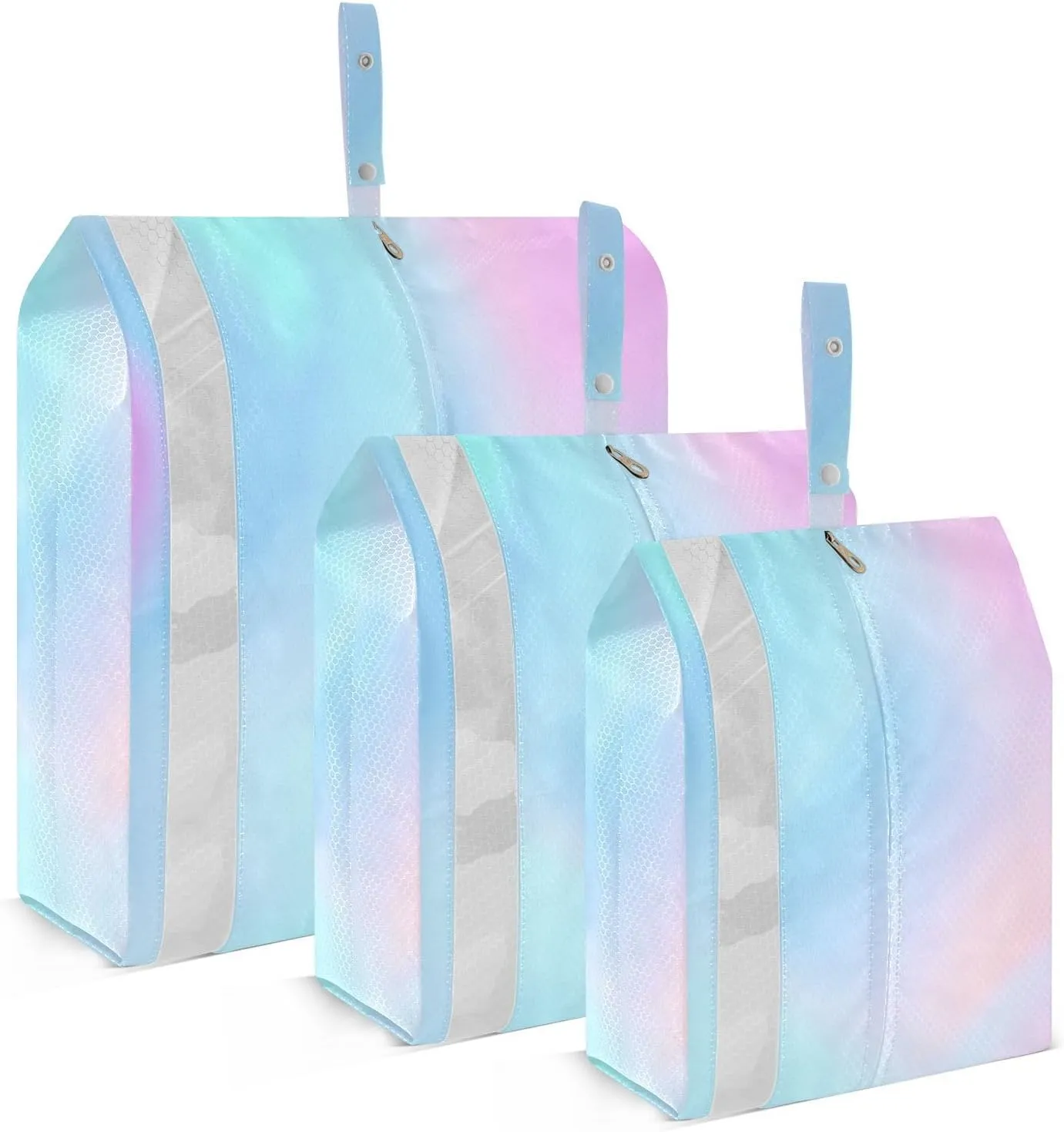 Luggage Space Saver, Luggages Management Personnel, Blur Purple Blue, With Zipper, 3 Set Travel Packing Cubes For Suitcases, Garment Bag Closet Storage