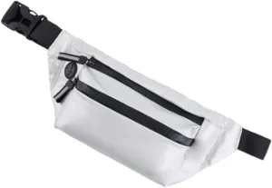 Men Messenger Bag Stylish Leisure Waist Bag for Outdoor Sports Camping and Travel Silver Versatile Sling Design with Capacity and Smooth Zipper for Easy Organization