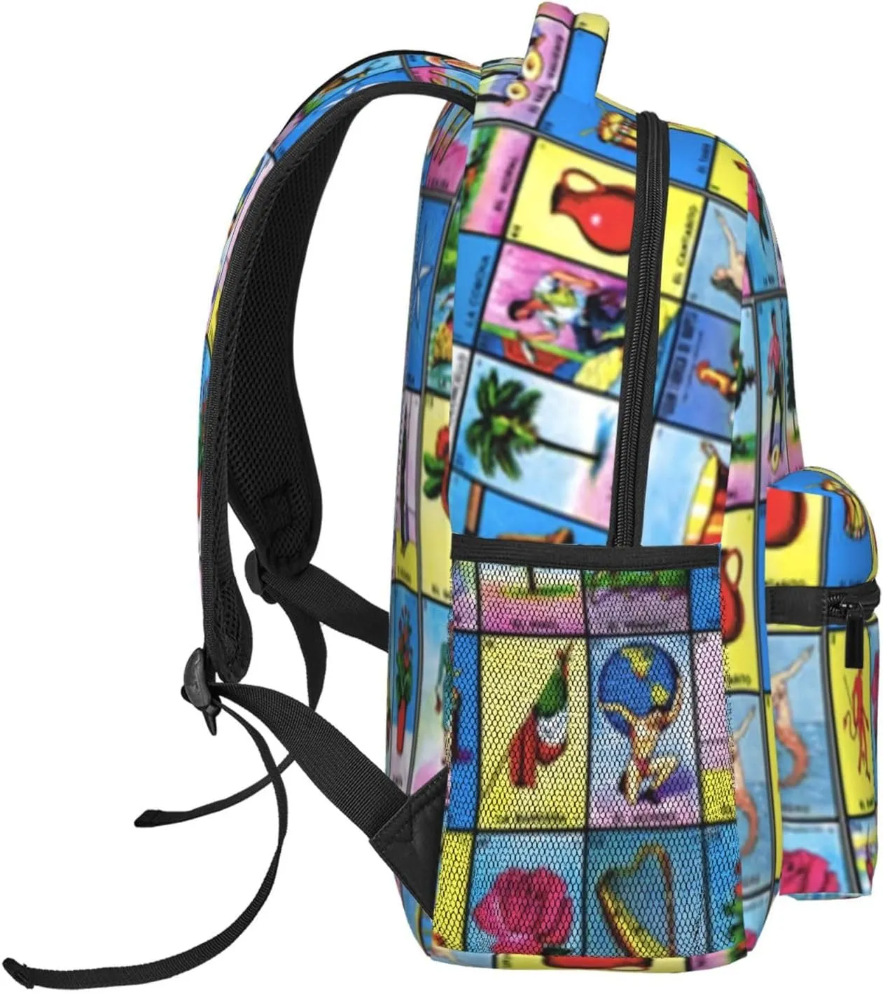Mexican Loteria Cards Backpack Lightweight Double Shoulder Backpack Casual Laptop Backpacks For Women Men Travel