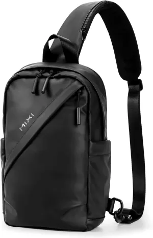 mixi EliteSeries Sling Bag Small Casual Daypack Crossbody Chest Bag One Shoulder Travel Backpack Waterproof Lightweight Versatile-13 Inch, Black