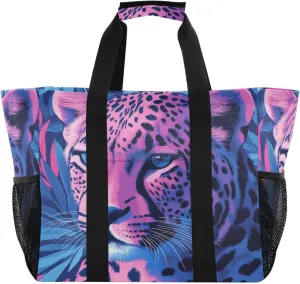Nander Beautiful Leopard Foldable Tote Bag Waterproof Sandproof Women Beach Bag Handbag Gym Bag