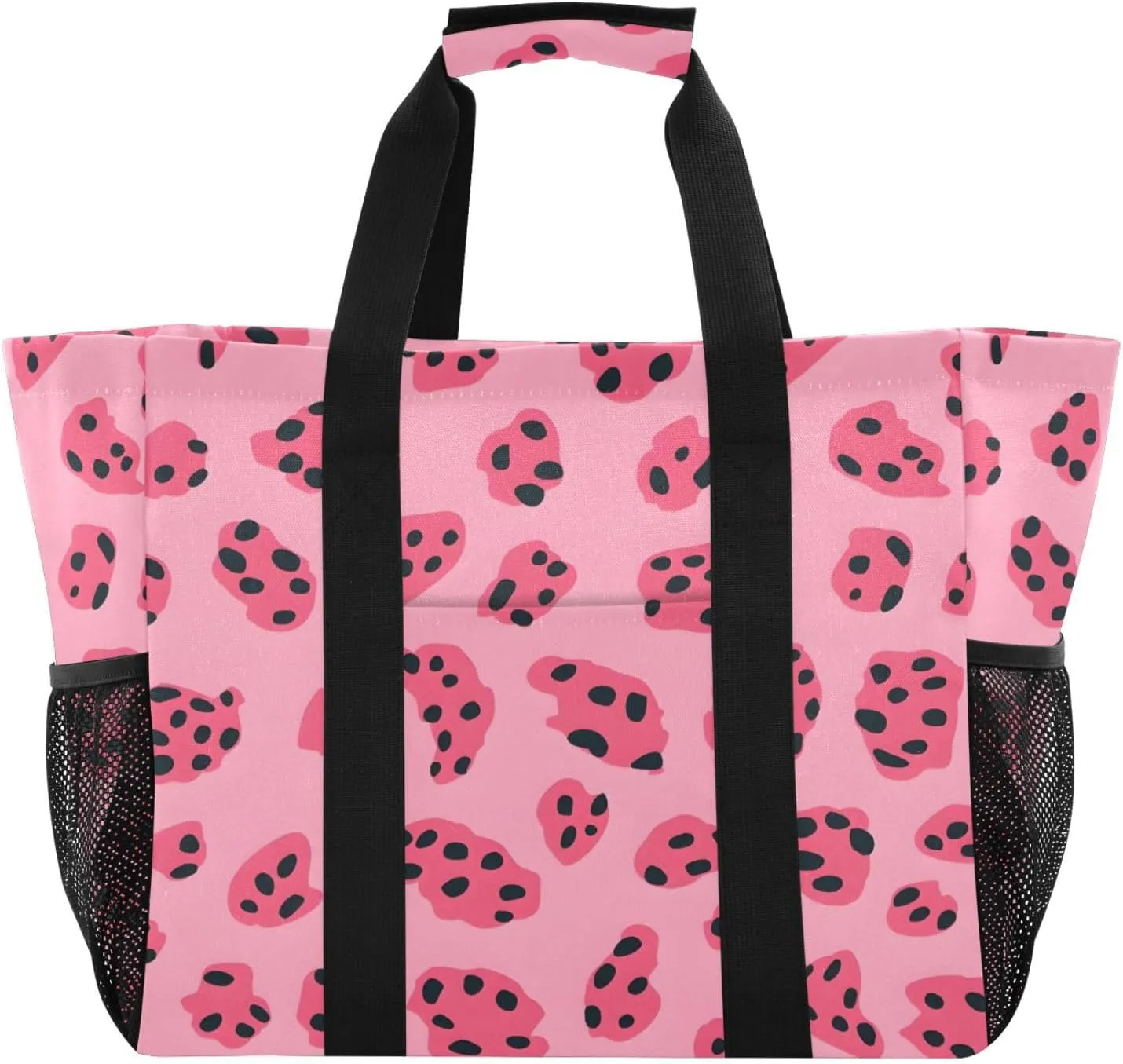 Nander Beautiful Leopard Print Foldable Tote Bag Waterproof Sandproof Women Beach Bag Handbag Gym Bag