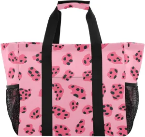 Nander Beautiful Leopard Print Foldable Tote Bag Waterproof Sandproof Women Beach Bag Handbag Gym Bag