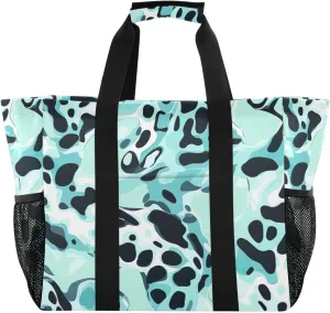 Nander Beautiful Leopard Print Foldable Tote Bag Waterproof Sandproof Women Beach Bag Handbag Gym Bag