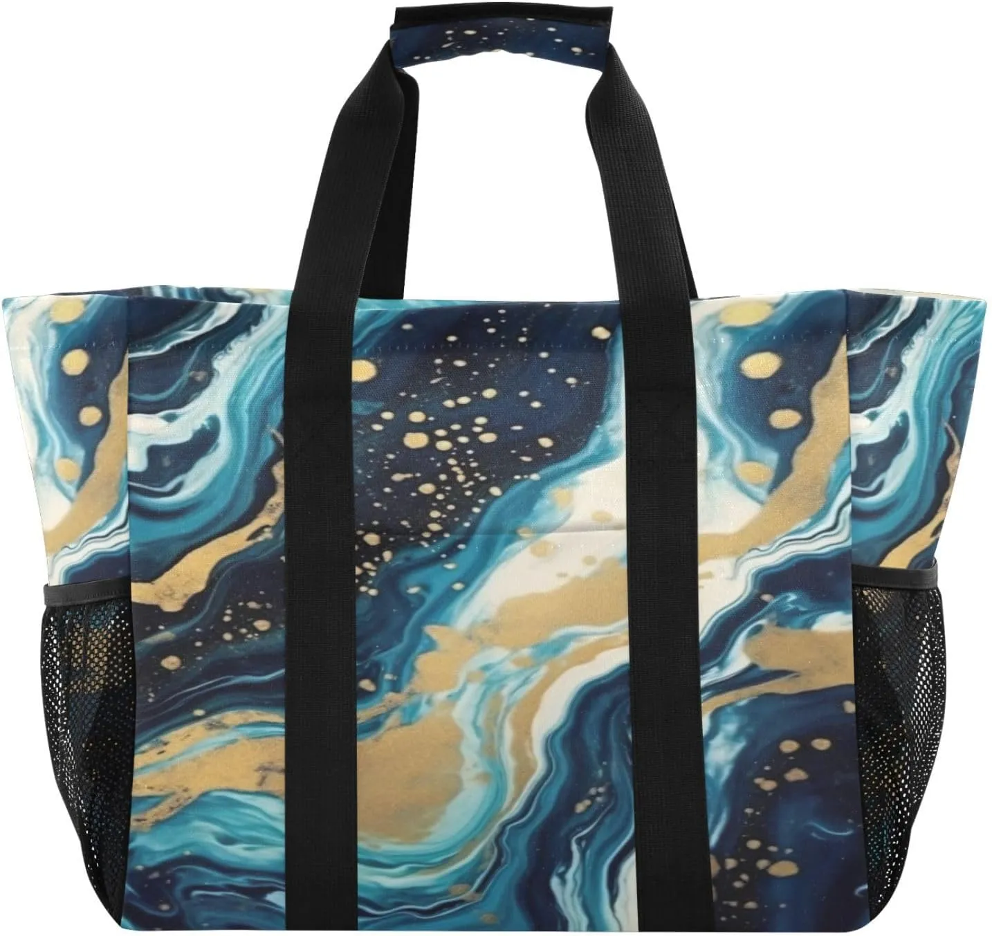 Nander Beautiful Paint Texture Foldable Tote Bag Waterproof Sandproof Women Beach Bag Handbag Gym Bag Travel Shopping Bag