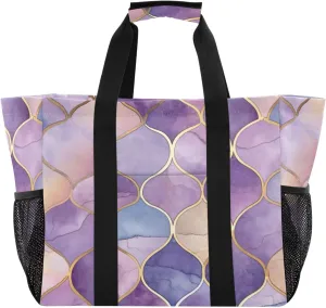 Nander Beautiful Tile Texture Foldable Tote Bag Waterproof Sandproof Women Beach Bag Handbag Gym Bag Travel Shopping Bag