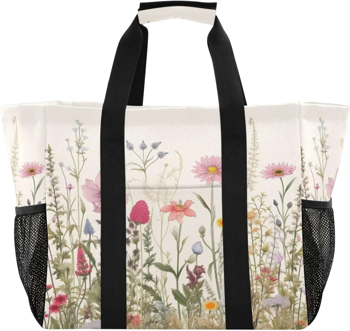 Nander Herb Flower Foldable Tote Bag Waterproof Sandproof Women Beach Bag Handbag Gym Bag