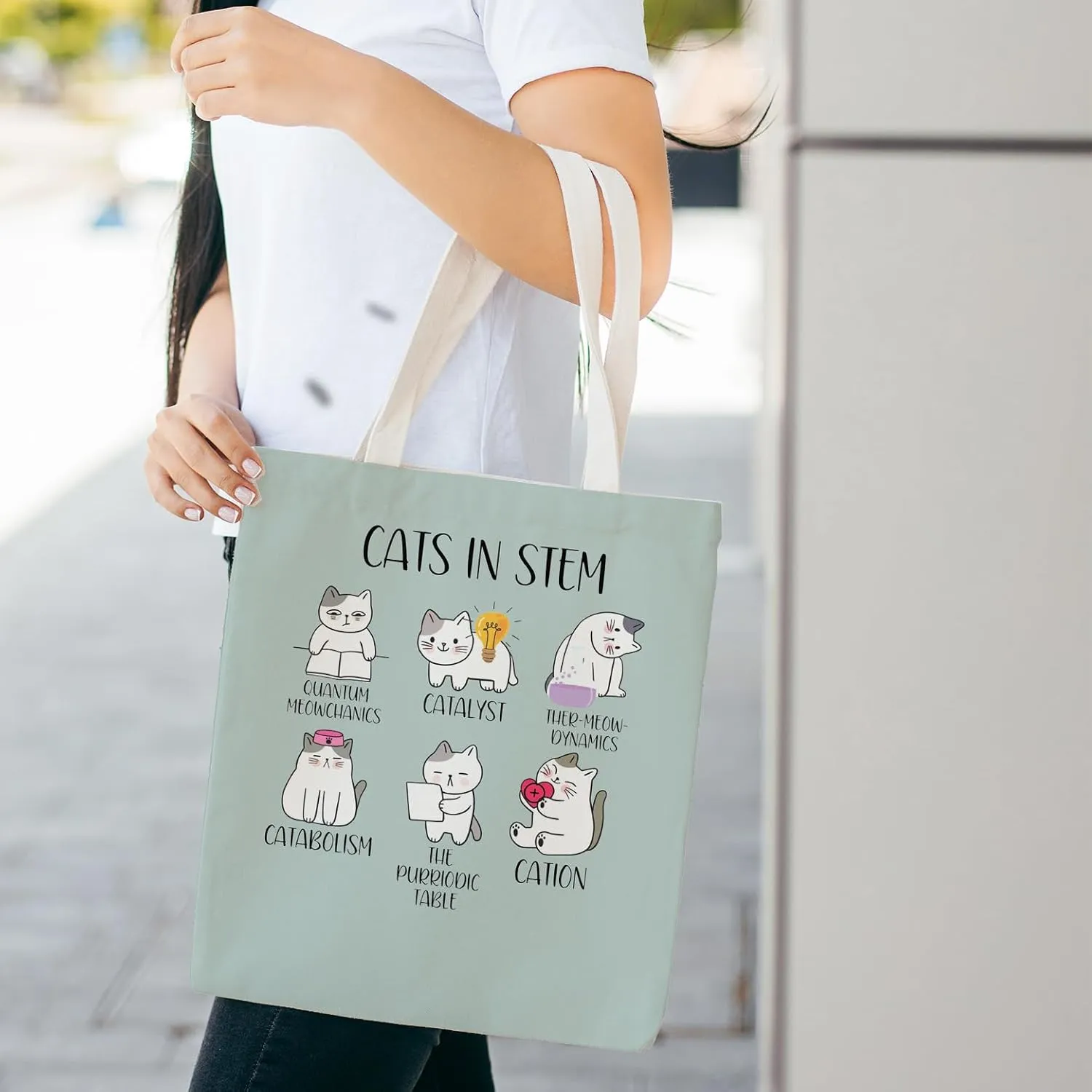 NATSUNO Canvas Tote Bag,Science Graduation Gifts,Tote Bags for Women,Reusable Grocery Bags