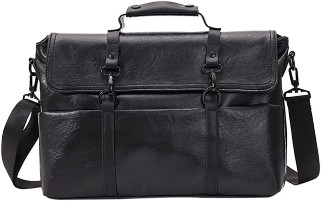 NUOBESTY 1Pc Portable PU Leather Briefcase for Men Business Laptop Bag Crossbody Portfolio Design for Organizing Files Mobile Phones More Versatile Carrying Options