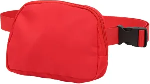 Nylon Fanny Pack, Adjustable Belt Waist Pouch with Zipper Pockets Rich Interior Layout Inner Layer Design Fashionable and Versatile for Daily Travel 600D (Red)