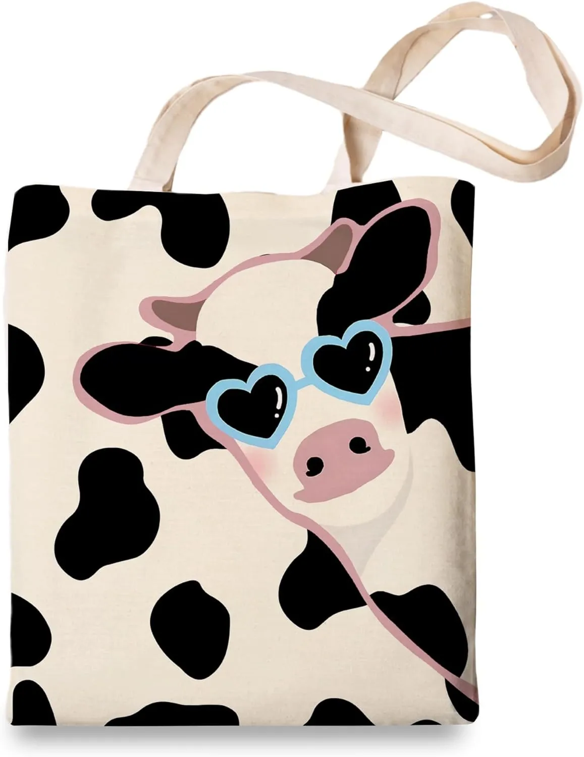 OUZ Stylish Reusable Canvas Tote Bag for Women, Lightweight & Durable Shoulder Bag for Shopping, Work, Gym, Beach, Travel