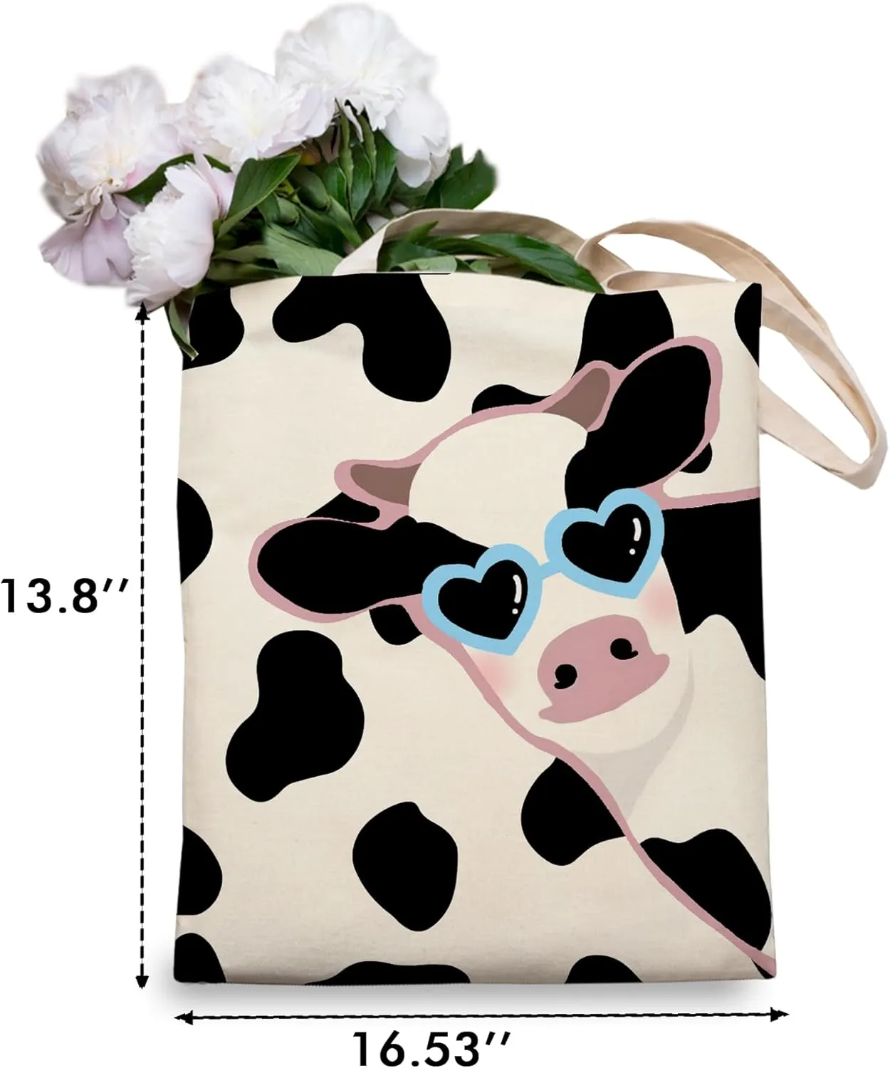 OUZ Stylish Reusable Canvas Tote Bag for Women, Lightweight & Durable Shoulder Bag for Shopping, Work, Gym, Beach, Travel