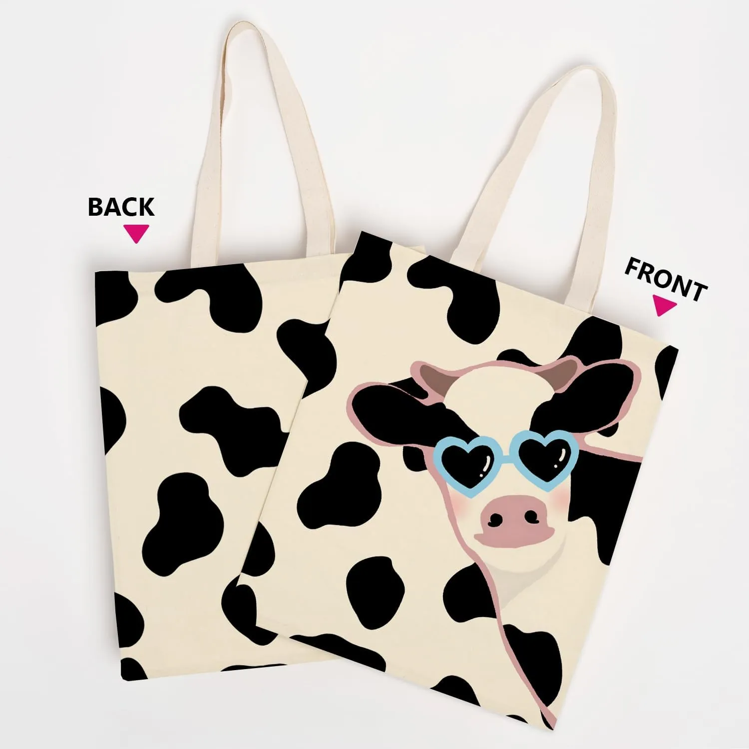 OUZ Stylish Reusable Canvas Tote Bag for Women, Lightweight & Durable Shoulder Bag for Shopping, Work, Gym, Beach, Travel