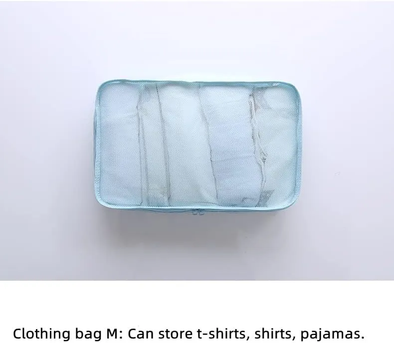Packing Cubes for Suitcase Stow and Go Travel Luggage Organizer Suitcase Organizer Bag 6 Set (Light Blue)