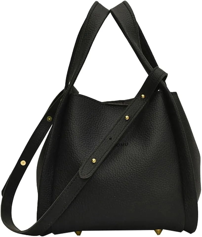 PU Leather Bucket Bags Vegetable Basket for Women Medium handbag Removable Shoulder Strap