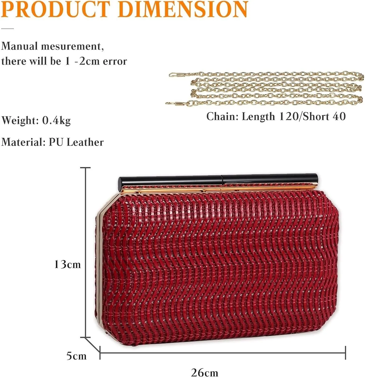 PU Leather Crossbody Bag for Women Shoulder Small Evening Elegant Clutch Bridal Wedding Purse Handbag