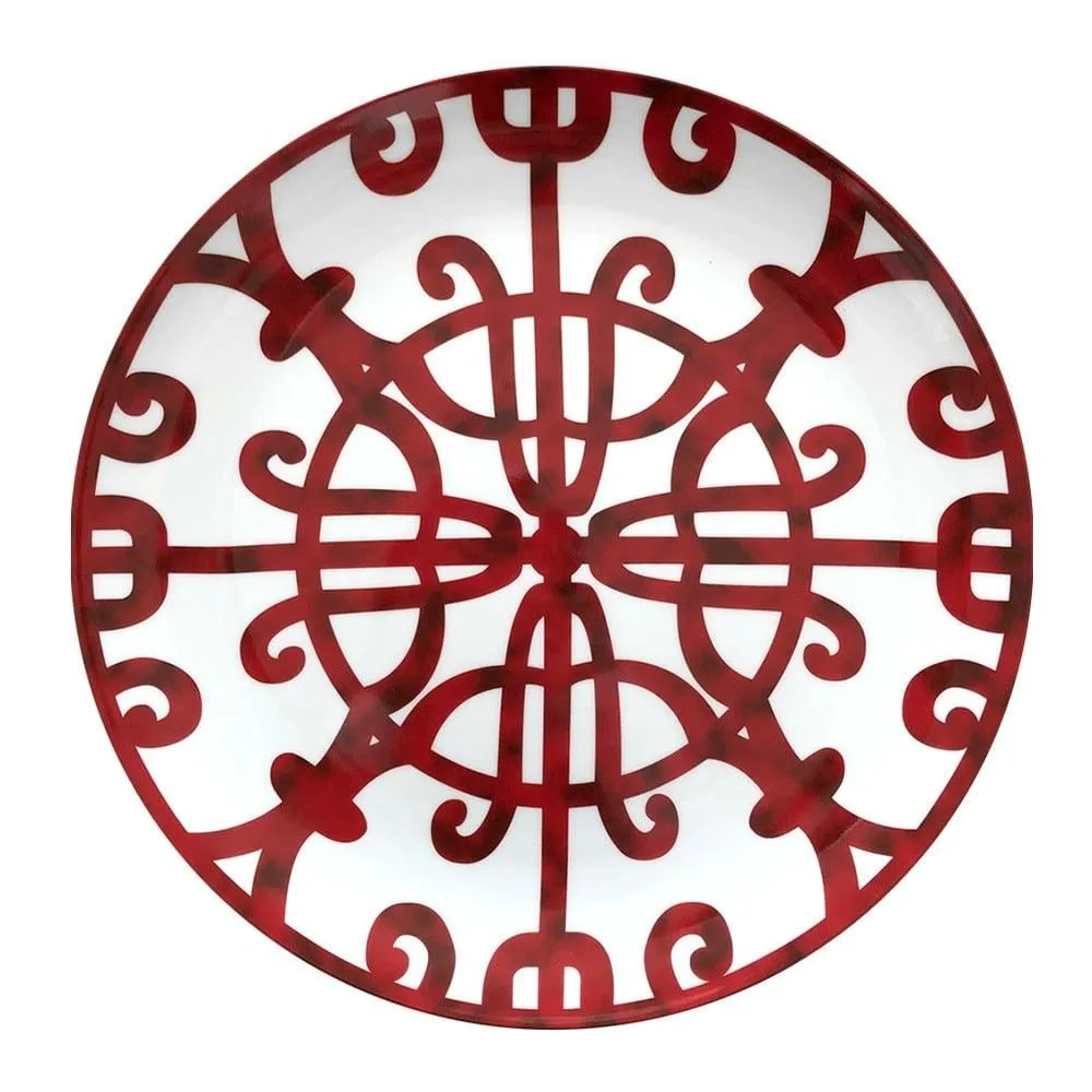 Red Pattern Ceramic Plate