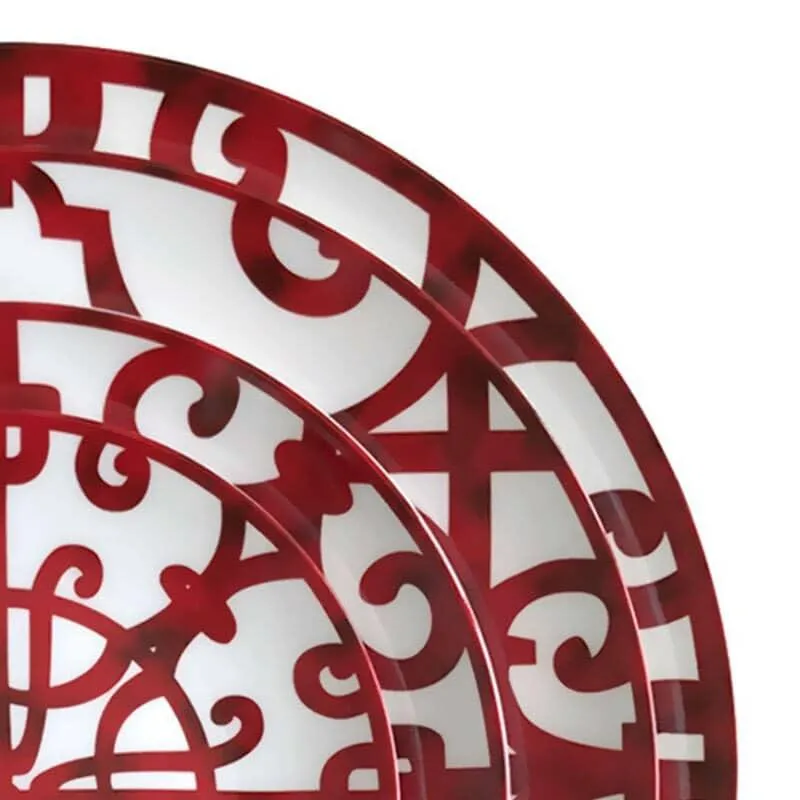 Red Pattern Ceramic Plate