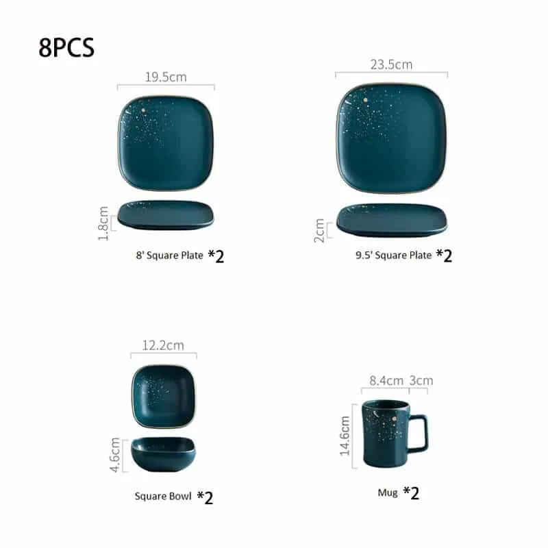 Retro Green Nordic Ceramic Tableware Set