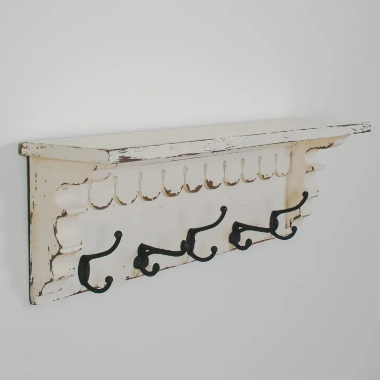 Rustic Shelf with Hooks