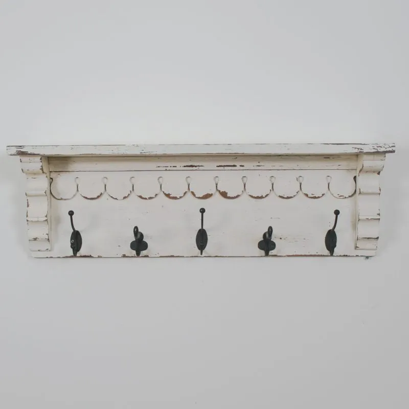 Rustic Shelf with Hooks