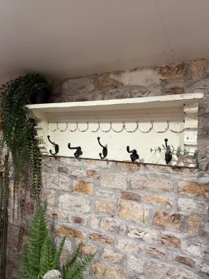 Rustic Shelf with Hooks